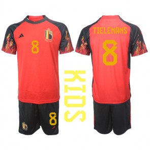 Belgium Youri Tielemans #8 Replica Home Stadium Kit for Kids World Cup 2022 Short Sleeve (+ pants)
